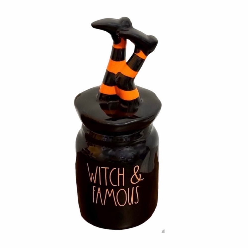 Halloween Ceramic Canister Jar With Lid Rae Dunn Witches Legs NEW